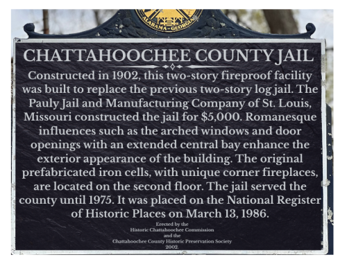 Historic Chattahoochee County Jail Marker